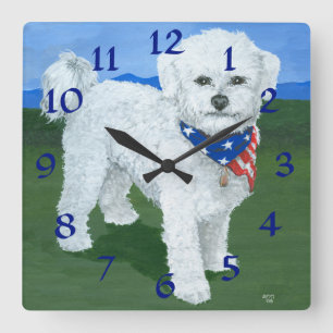 Patriotic Maltese Clock Vierkante Klok