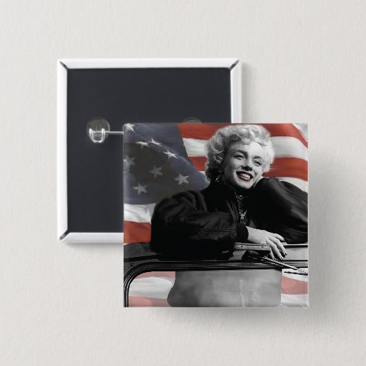 Patriotic Marilyn Vierkante Button 5,1 Cm (Voorkant /achterkant)