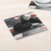 Patriotic Marilyn Vierkante Kartonnen Onderzetter (Schuin)