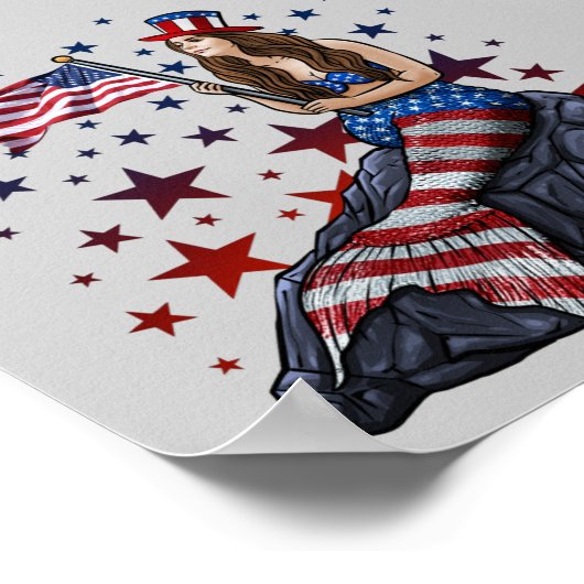 Patriotic Mermaid Poster (Hoek)