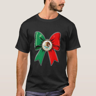 Patriotic Mexican Heritage Coquette Bow Mexico Pri T-shirt