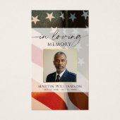 Patriotic Military Funeral Photo Prayer Card (Devant)