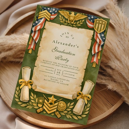 Patriotic Military Graduation Party Kaart