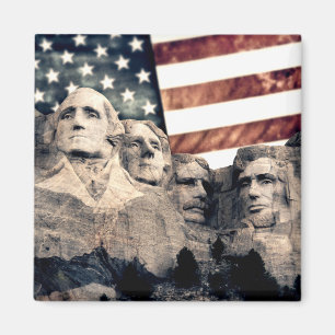 Patriotic Mount Rushmore Magneet