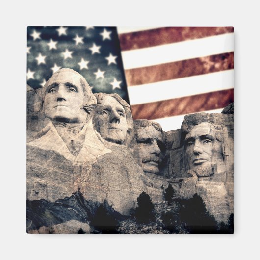 Patriotic Mount Rushmore Magneet (Voorkant)
