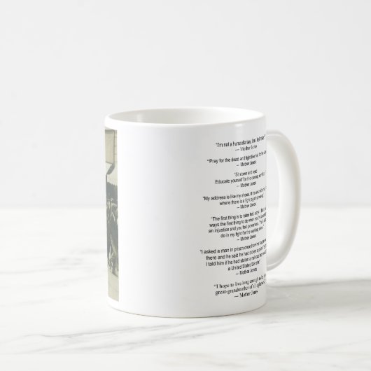 PATRIOTIC Mug - Mère Jones - citations. (Devant droit)