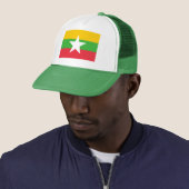 Patriotic Myanmar Flag Trucker Pet (In situ)