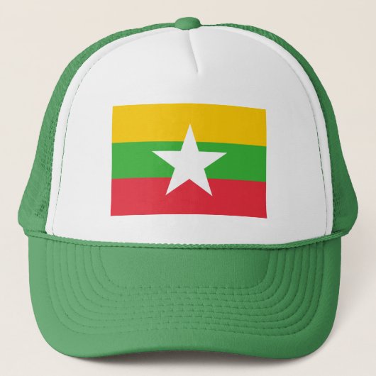 Patriotic Myanmar Flag Trucker Pet (Voorkant)