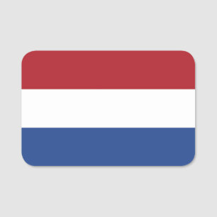 Patriotic name tag with flag of Netherlands