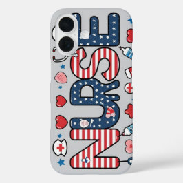 Patriotic Nurse Phone Case - USA Flag Medical Desi