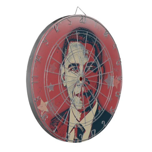 Patriotic Obama Pop Art Dart Board Dartbord (Voorkant Links)
