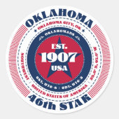 Patriotic Oklahoma Circle Design Sticker (Voorkant)