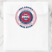 Patriotic Oklahoma Circle Design Sticker (Tas)