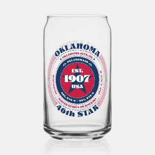 Patriotic Oklahoma Typography Drinkware Set Blikvorm Glas