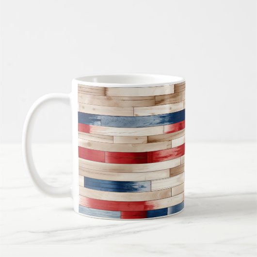 Patriotic Painted Planks  Koffiemok (Links)