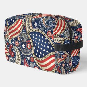 Patriotic Paisley Print Cut Naaitas Toilettasje