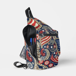 Patriotic Paisley Sling Bag