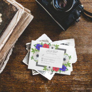 Patriotic Panda Anemone RSVP Kaartje