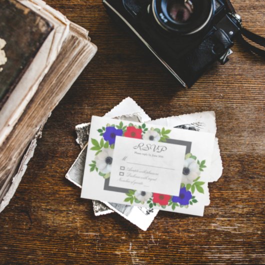 Patriotic Panda Anemone RSVP Kaartje