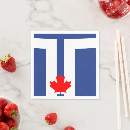 Patriotic paper napkins with flag of Toronto Servet (Insitu)