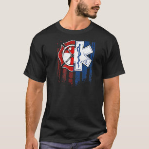 Patriotic Paramedic Firefighter Emt Verenigde Stat T-shirt