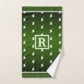 Patriotic Pattern with Monogram on Green Gradient  Bad Handdoek (Handdoek)