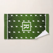 Patriotic Pattern with Monogram on Green Gradient  Bad Handdoek (Handdoek)
