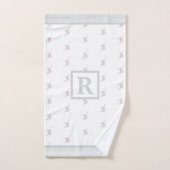 Patriotic Pattern with Monogram on WHITE and GREY (Serviette à main)