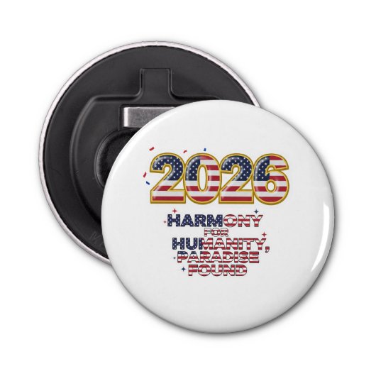 Patriotic Peace Decal Button Flesopener (Voorkant)