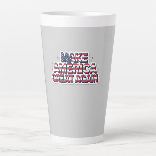 Patriotic Peace Decal Latte Mok (Voorkant)