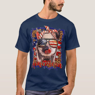 Patriotic Pig Usa Flag 4th Of July Sunflower Leopa T-shirt