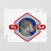Patriotic Pit Bull Dog Logo Briefkaart (Voorkant / Achterkant)