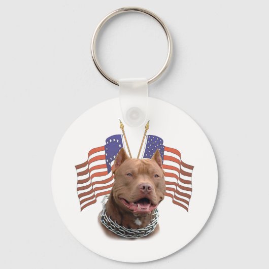 Patriotic Pitbull Sleutelhanger (Voorkant)