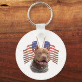 Patriotic Pitbull Sleutelhanger (Voorkant)