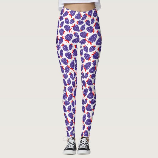 Patriotic Plaid Strawberry Leggings (Voorkant)