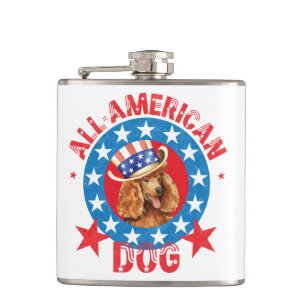Patriotic Poodle Heupfles