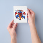 Patriotic Popsicles Ice Cream vanaf 4 juli verkrij Flyer (Hand)