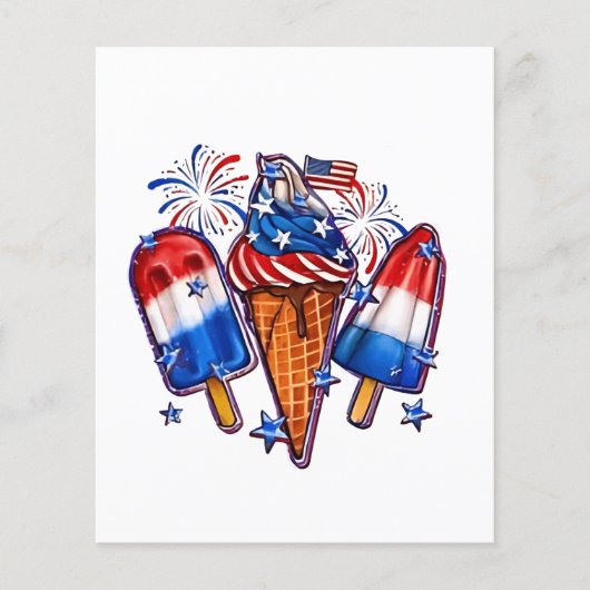 Patriotic Popsicles Ice Cream vanaf 4 juli verkrij Flyer (Voorkant)