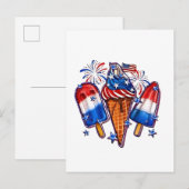 Patriotic Popsicles Ice Cream vanaf 4 juli verkrij Uitnodiging Briefkaart (Voorkant / Achterkant)