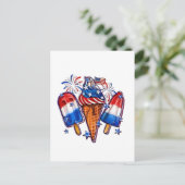 Patriotic Popsicles Ice Cream vanaf 4 juli verkrij Uitnodiging Briefkaart (Staand voorkant)