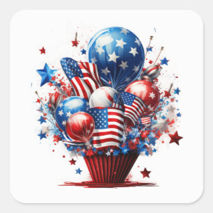 Patriotic Pride Vierkante Sticker