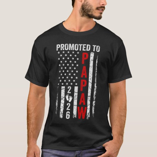 Patriotic Promoted To Papaw 2026 First Time New Pa T-shirt (Voorkant)