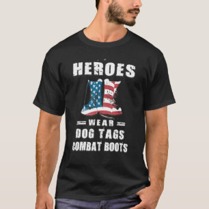 Patriotic Proud Heroes Draag gevechtsschoenen US F T-shirt