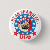 Patriotic Pug Ronde Button 3,2 Cm (Voorkant)