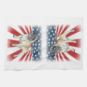 Patriotic Pug Theedoek (Horizontaal)