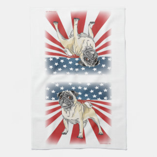 Patriotic Pug Theedoek