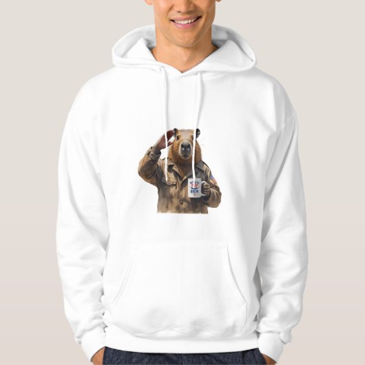 Patriotic Pup Brew' Luxury Watercolor Tee Hoodie (Voorkant)