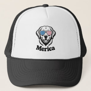 Patriotic Pup in Shades – 4 juli Dog Pride! Trucker Pet