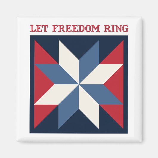 Patriotic Quilt Square Magneet (Voorkant)