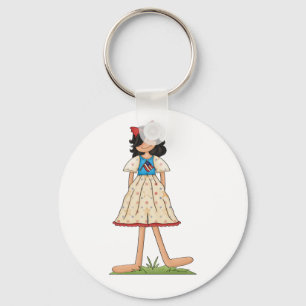 Patriotic Rag Doll Girl Americana Folk Sleutelhanger